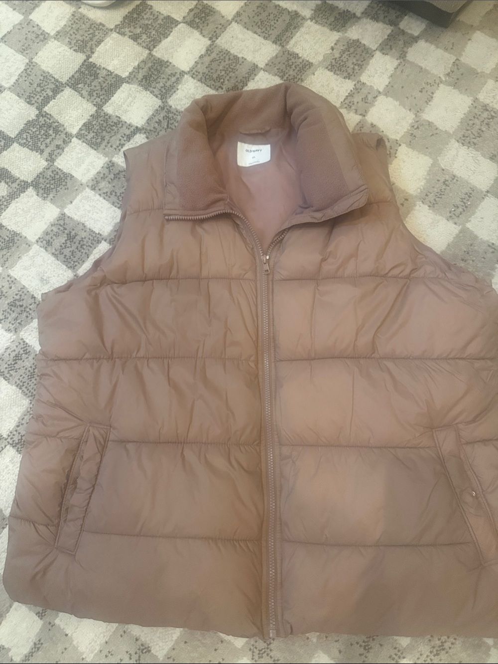 Old Navy Mauve Taupe Quilted Puffer Vest